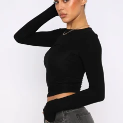 Only For Tonight Long Sleeve Top Black -Cheap Vog Unique Store 01.06.22 411