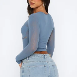 Not In My Plans Long Sleeve Top Steel -Cheap Vog Unique Store 02.06.2330682