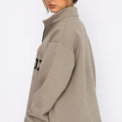 High Standard Zip Front Sweater Mocha -Cheap Vog Unique Store 02.09.21 518