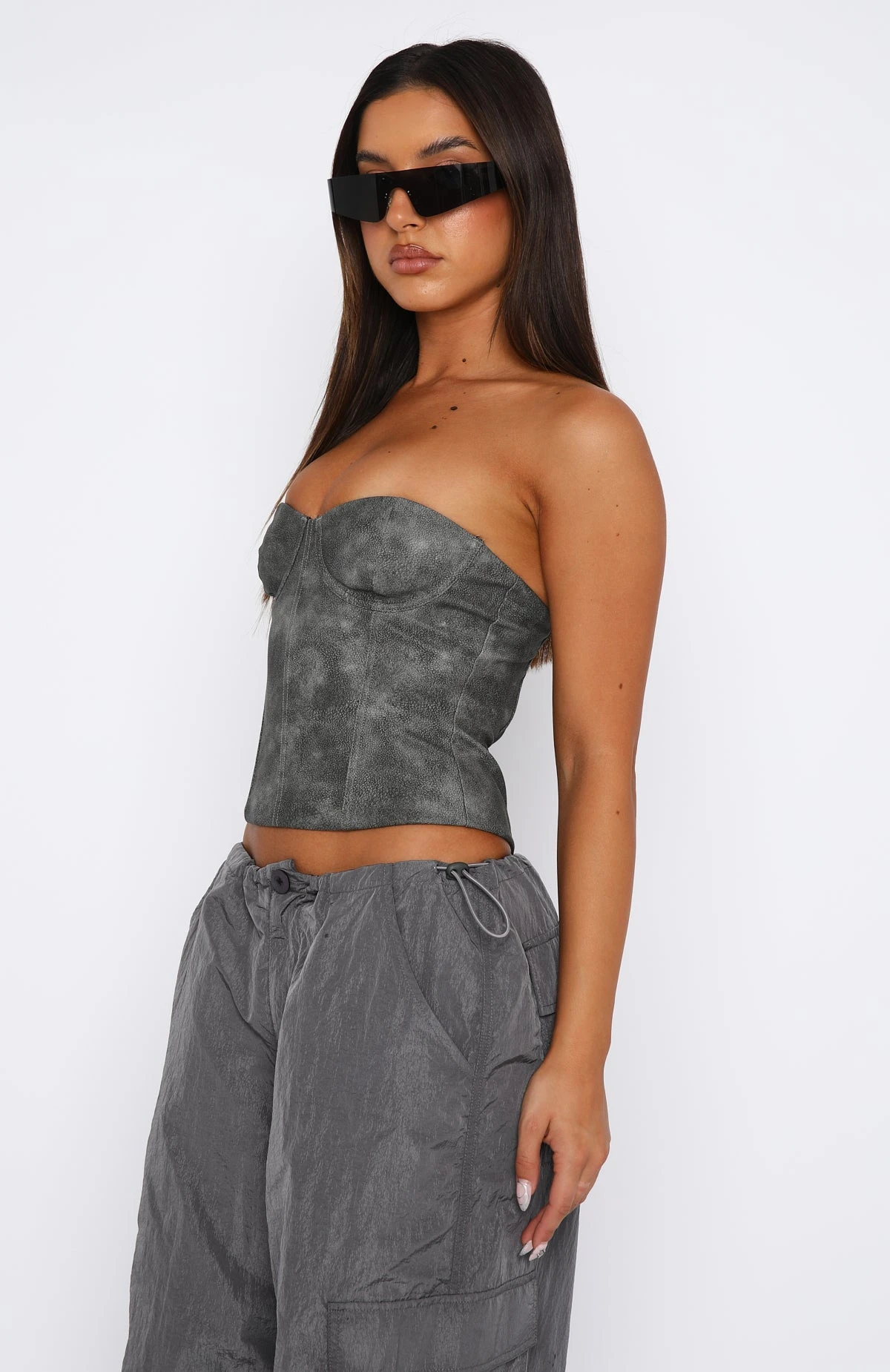 I'm Back Baby PU Bustier Grey 3 I'm Back Baby PU Bustier Grey - Image 3