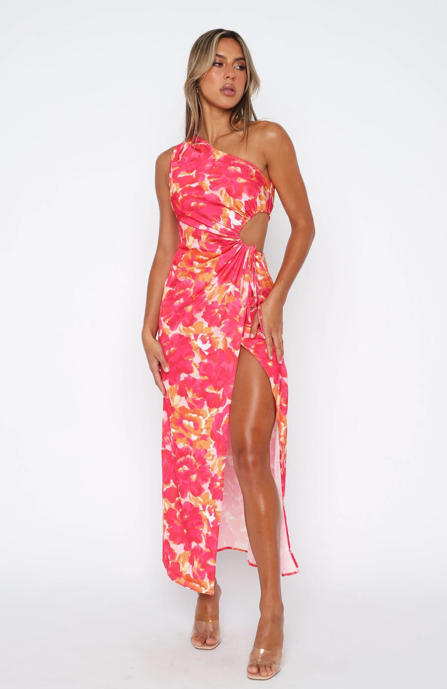 Full Of Charm Maxi Dress Hot Pink Floral 2 Full Of Charm Maxi Dress Hot Pink Floral - Image 2