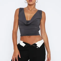 All Me Tie Back Top Charcoal 8 All Me Tie Back Top Charcoal -Cheap Vog Unique Store 05.01.222997 scaled