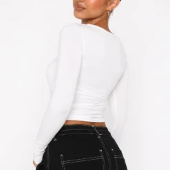 Only For Tonight Long Sleeve Top White 9 Only For Tonight Long Sleeve Top White -Cheap Vog Unique Store 07.07.22 053