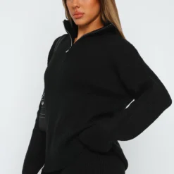 Let's Get Cosy Knit Sweater Black -Cheap Vog Unique Store 07.07.230011 2