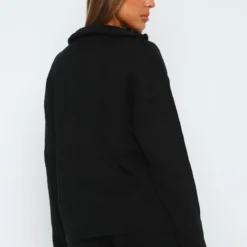 Let's Get Cosy Knit Sweater Black -Cheap Vog Unique Store 07.07.230022 2