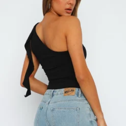 Give You Love One Shoulder Bodysuit Black -Cheap Vog Unique Store 07.07.230272