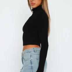 Her Obsession Long Sleeve Crop Black -Cheap Vog Unique Store 07.07.230304