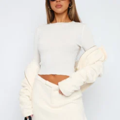 Home With You Long Sleeve Top White -Cheap Vog Unique Store 07.07.2323416 1