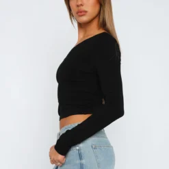 Midnight Talks One Shoulder Top Black -Cheap Vog Unique Store 07.07.2324301