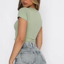 Switching Sides Crop Sage -Cheap Vog Unique Store 10.06.20 2147