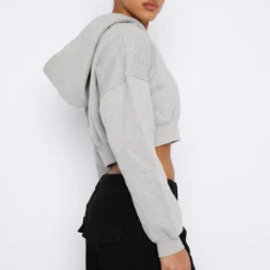 She's Effortless Cropped Hoodie Grey Marle 6 She's Effortless Cropped Hoodie Grey Marle -Cheap Vog Unique Store 11.08.2348778
