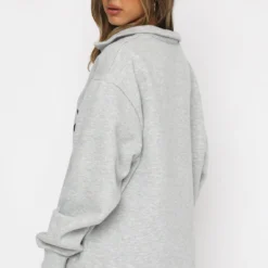 High Standard Zip Front Sweater Grey Marle -Cheap Vog Unique Store 13.05.21 728