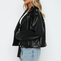 City Is Mine PU Biker Jacket Black -Cheap Vog Unique Store 14.4.2315696