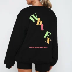 Stand Your Ground Oversized Sweater Black -Cheap Vog Unique Store 14.4.2316797