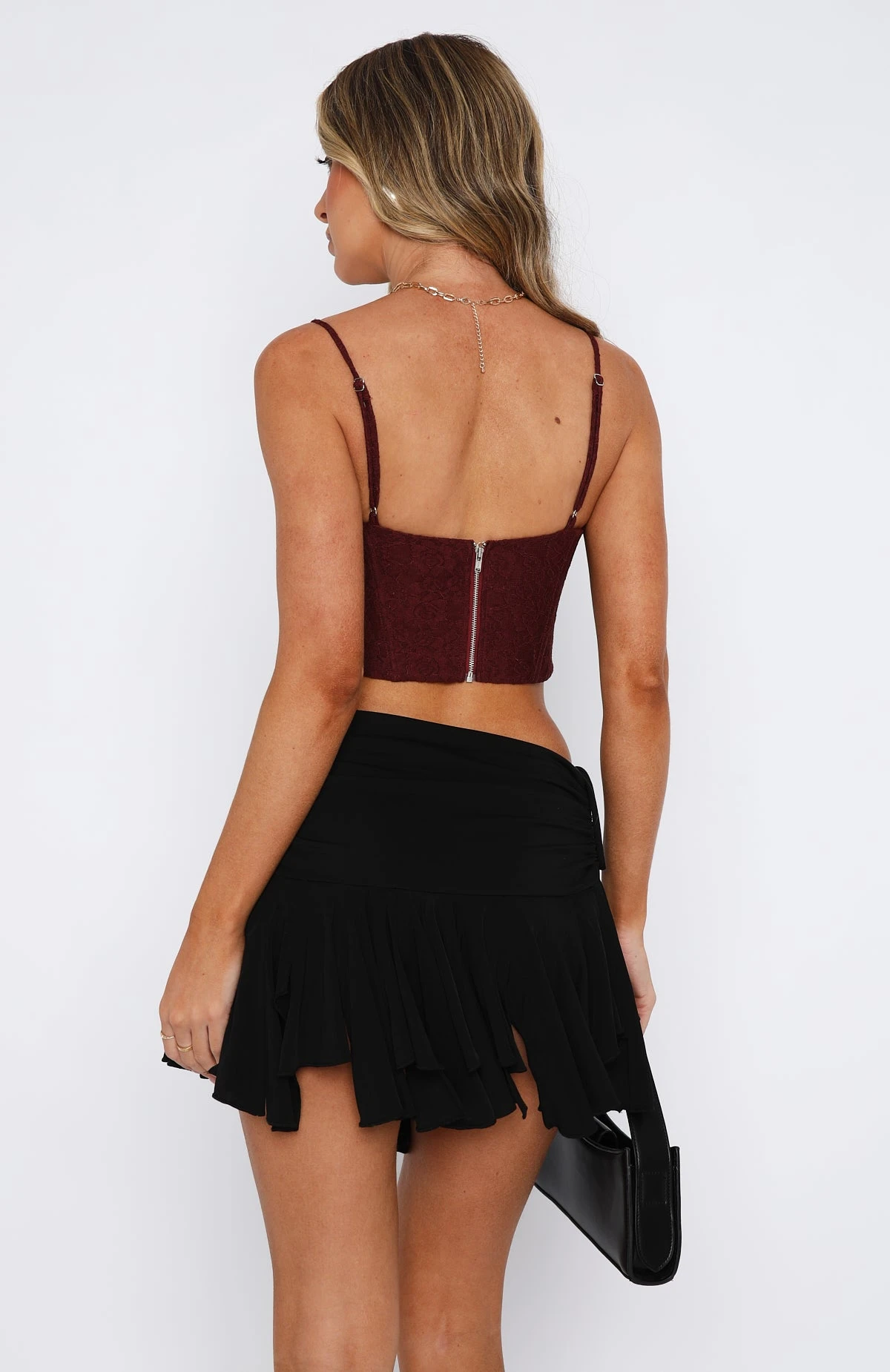 Out Of Luck Lace Bustier Wine 4 Out Of Luck Lace Bustier Wine - Image 4