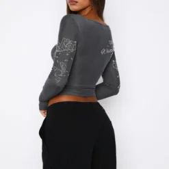 Headstrong Long Sleeve Top Charcoal -Cheap Vog Unique Store 16.03.2321269