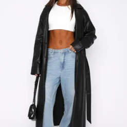 Rainy Day PU Trench Coat Black 12 Rainy Day PU Trench Coat Black -Cheap Vog Unique Store 16.03.2321434