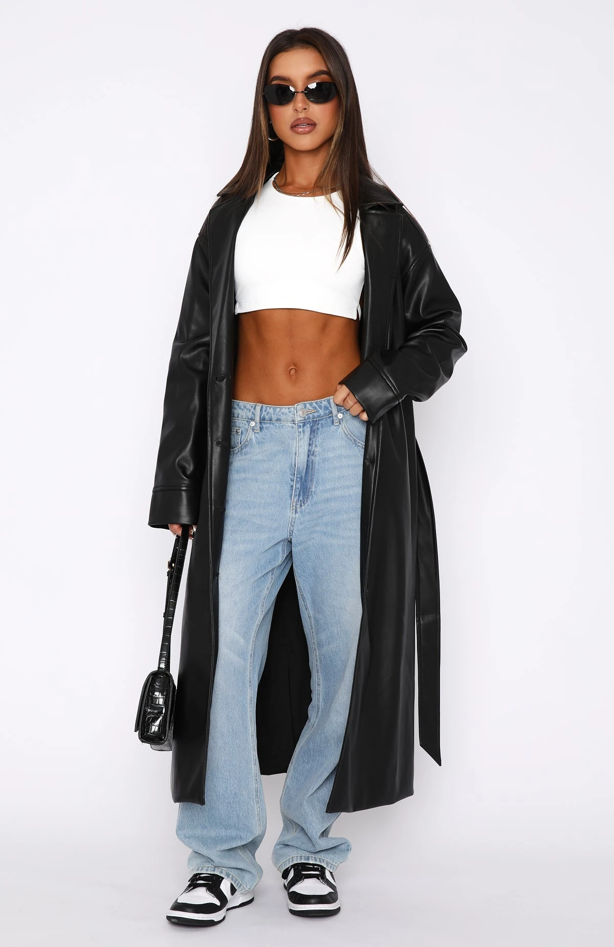 Rainy Day PU Trench Coat Black 4 Rainy Day PU Trench Coat Black - Image 4