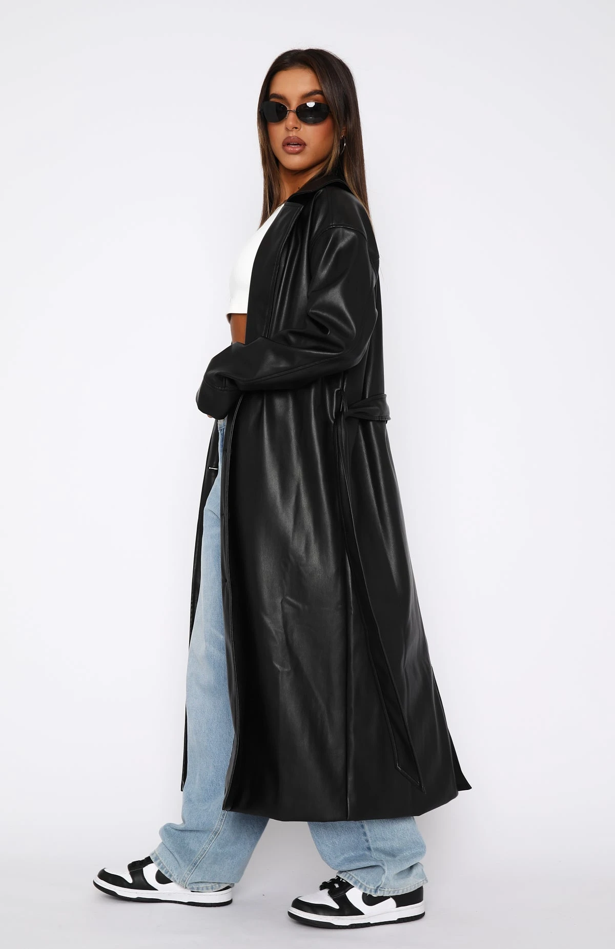 Rainy Day PU Trench Coat Black 6 Rainy Day PU Trench Coat Black - Image 6