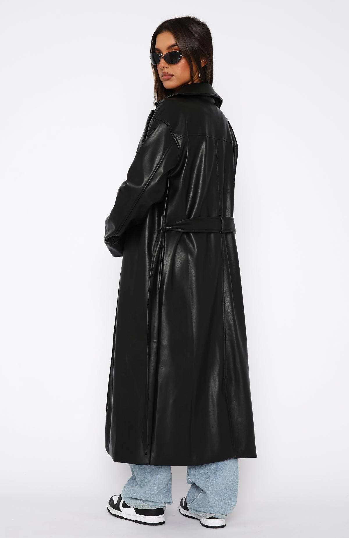 Rainy Day PU Trench Coat Black 7 Rainy Day PU Trench Coat Black - Image 7