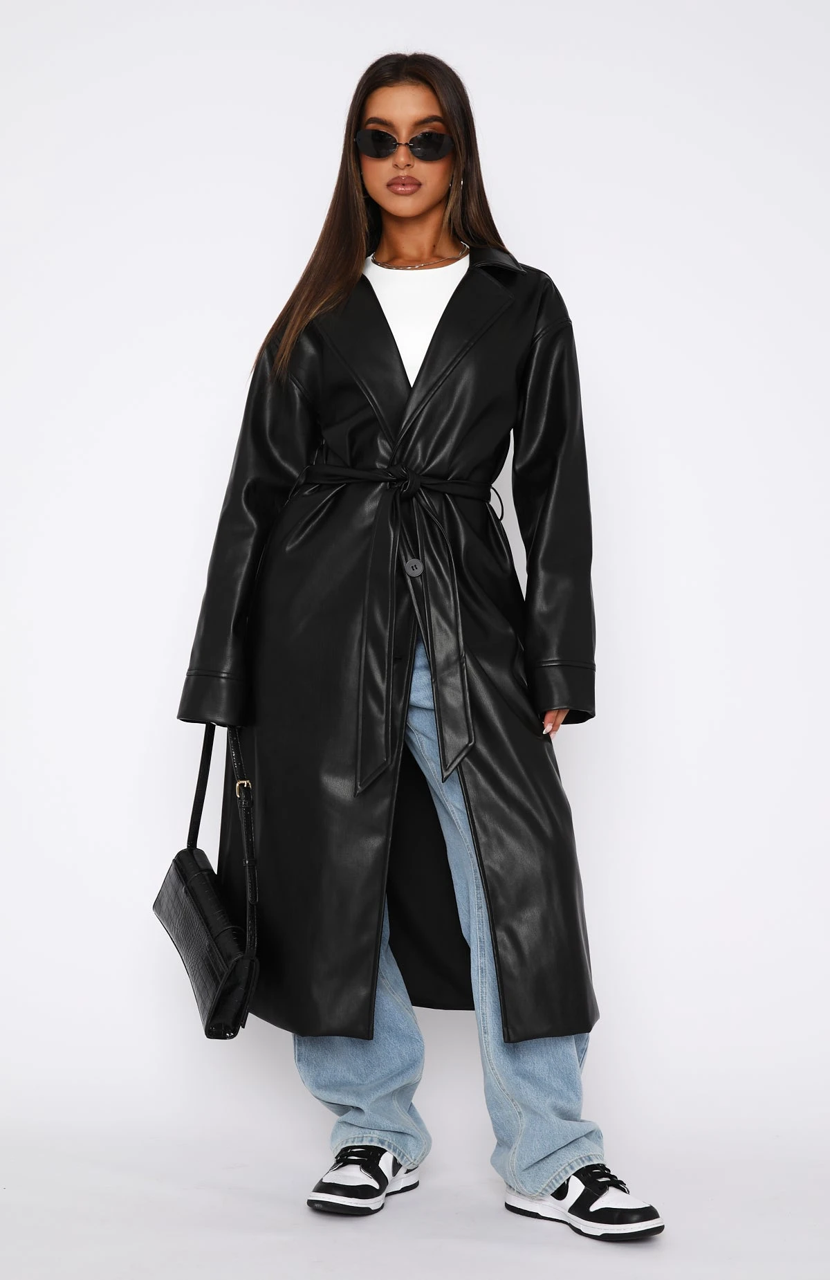 Rainy Day PU Trench Coat Black 3 Rainy Day PU Trench Coat Black - Image 3