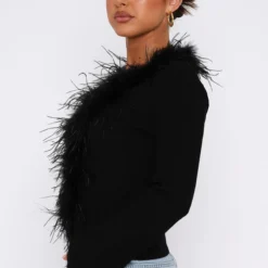 The Night Is Young Long Sleeve Top Black -Cheap Vog Unique Store 17.11.2215409