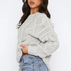 Strong Attraction Knit Sweater Grey -Cheap Vog Unique Store 18.05.2328356