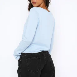 Unique Love Knit Sweater Baby Blue -Cheap Vog Unique Store 18.08.2350378