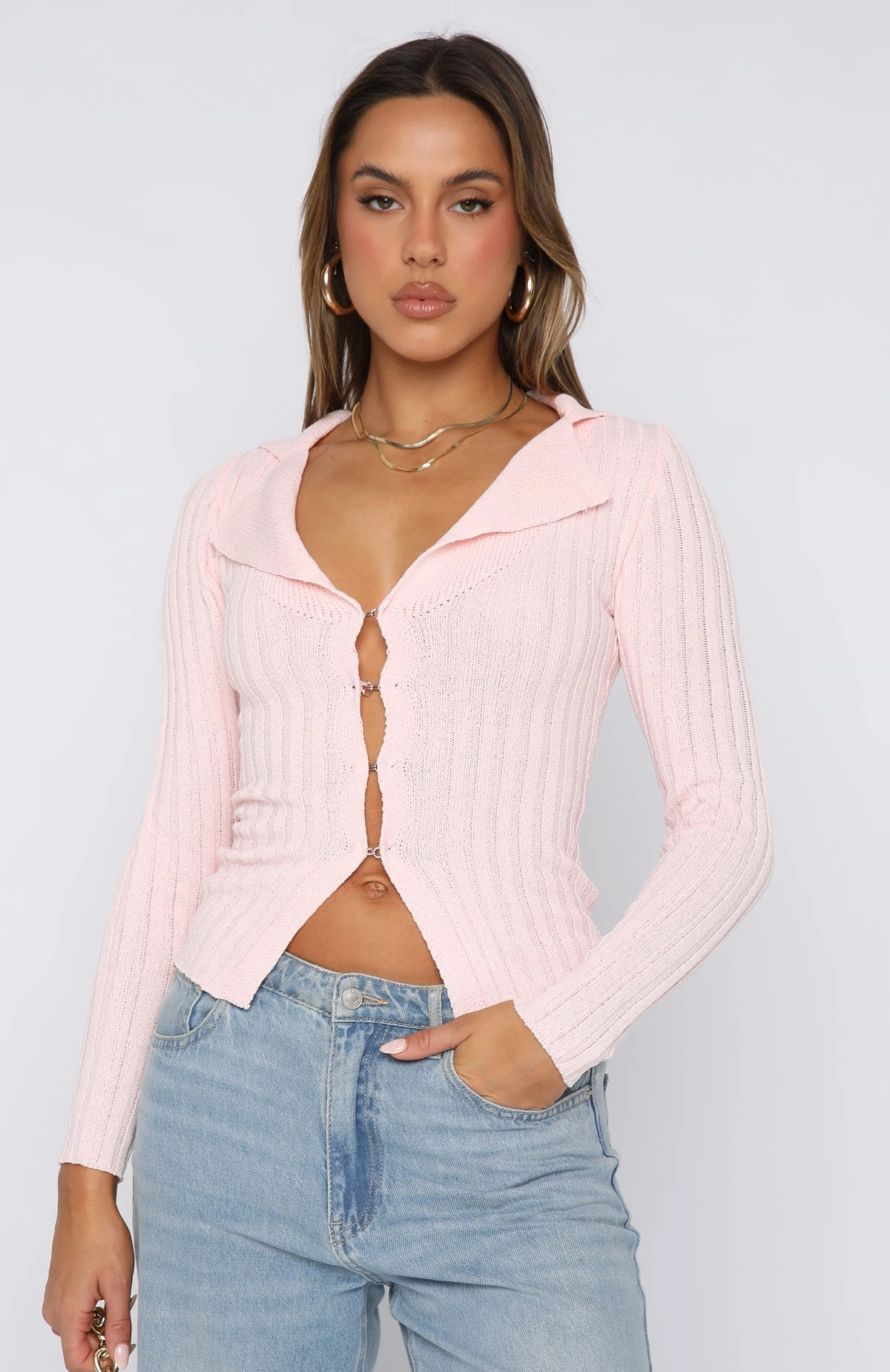 Changes Long Sleeve Knit Top Baby Pink 2 Changes Long Sleeve Knit Top Baby Pink - Image 2