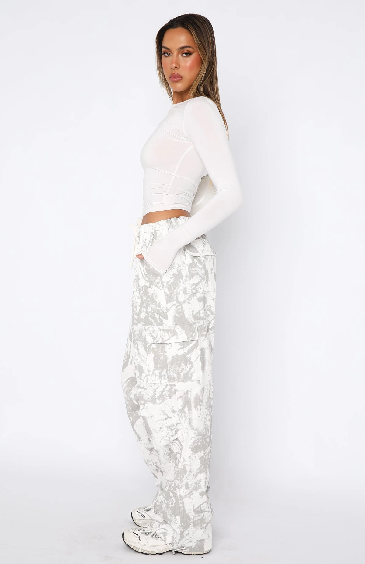 Real Satisfaction Cargo Pants Grey Marble 3 Real Satisfaction Cargo Pants Grey Marble - Image 3