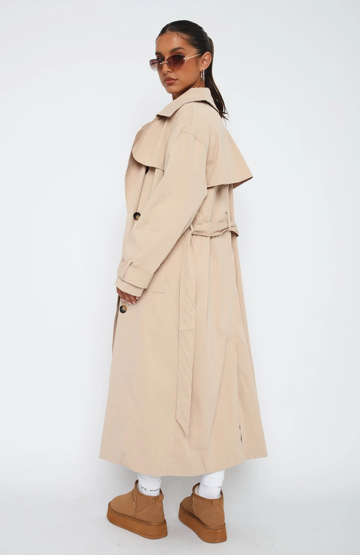 Feeling Fine Trench Coat Beige 4 Feeling Fine Trench Coat Beige - Image 4