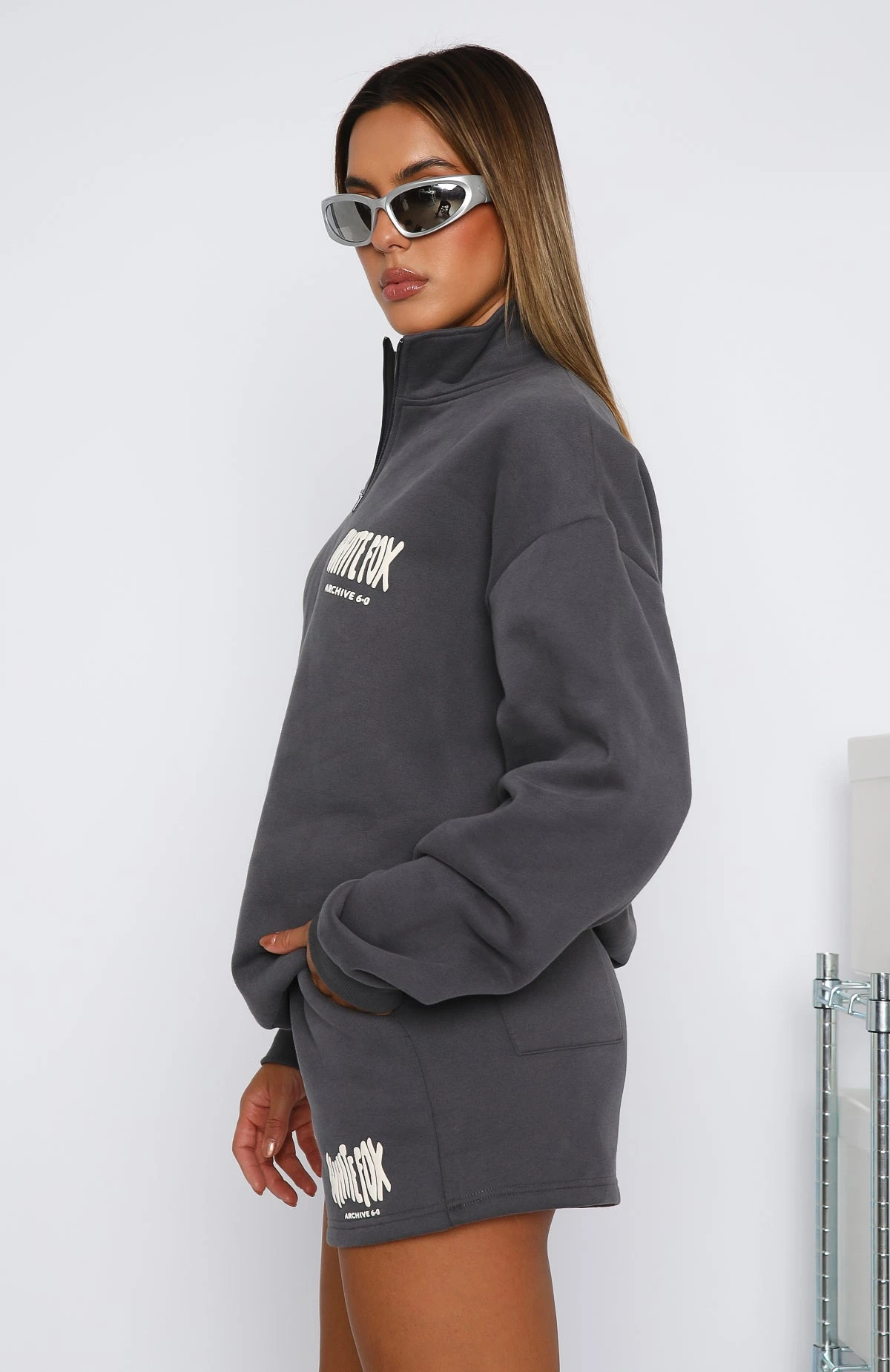 Archive 6.0 Zip Front Sweater Ash 3 Archive 6.0 Zip Front Sweater Ash - Image 3