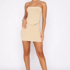 Fair And Square Knitted Bustier Oatmeal -Cheap Vog Unique Store 26.05.22 1279