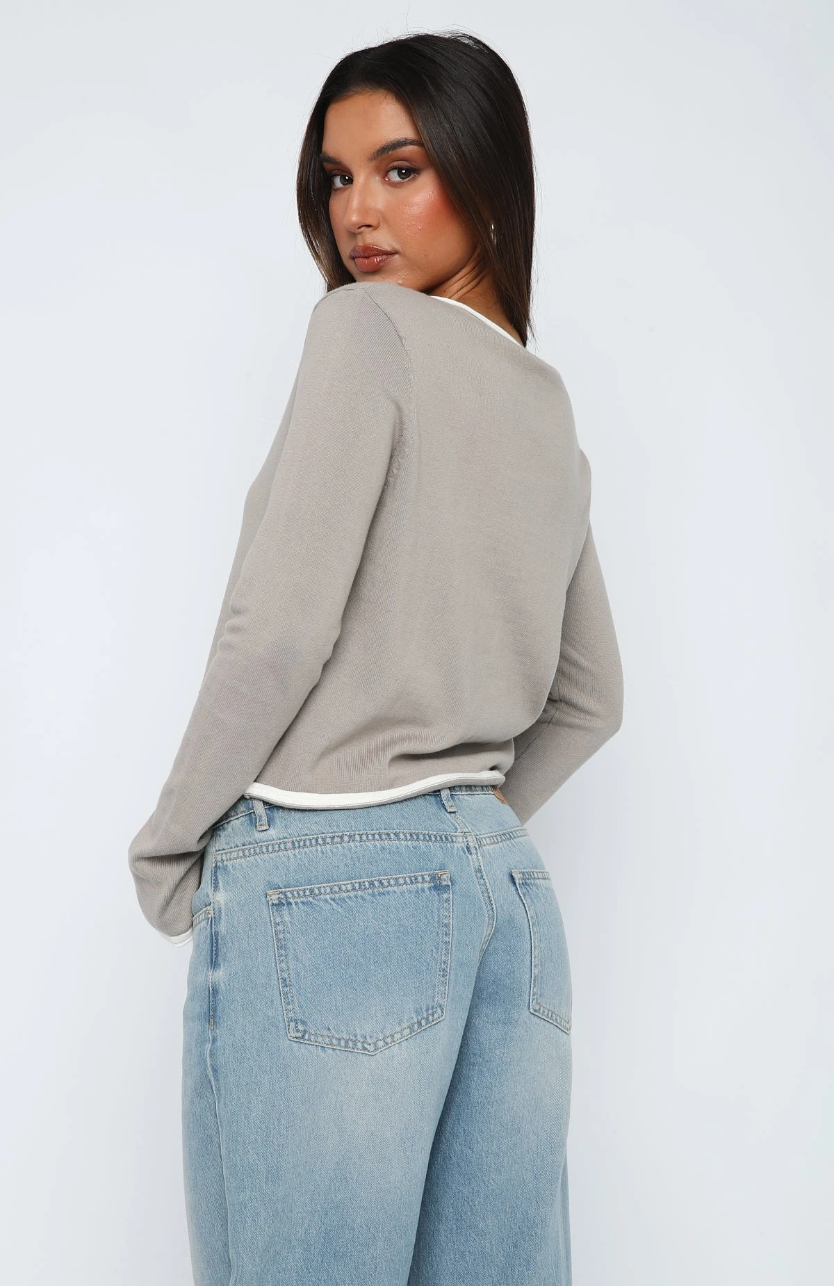 Unique Love Knit Sweater Taupe 4 Unique Love Knit Sweater Taupe - Image 4