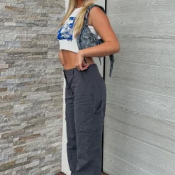 Know Your Worth Pants Charcoal