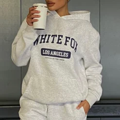 Varsity Vibe Hoodie Grey Marle