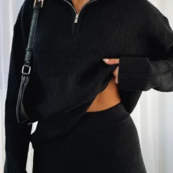 Let's Get Cosy Knit Sweater Black