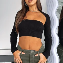 Forgetting You Ribbed Knit Long Sleeve Crop Black -Cheap Vog Unique Store FORGETTING YOU TOP19.07.22 16 scaled