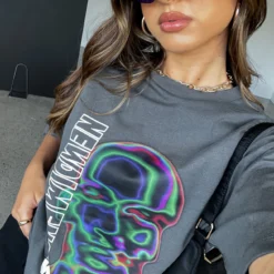 New Dimension Oversized Tee Charcoal