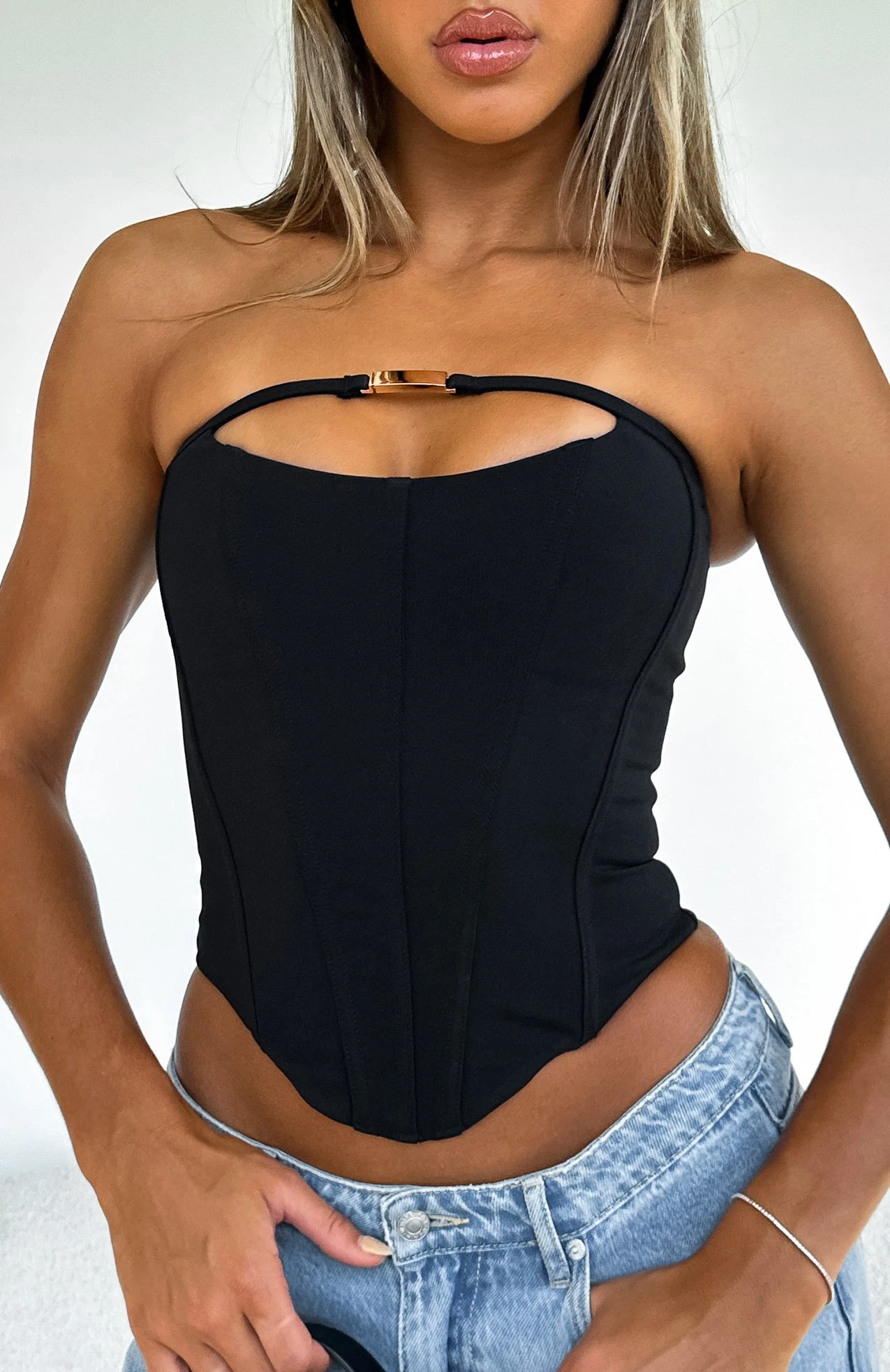 Banking On Me Strapless Bustier Black 5 Banking On Me Strapless Bustier Black - Image 5