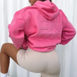 Right On The Line Hoodie Pink