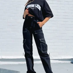 Keep On Moving Pants Black 13 Keep On Moving Pants Black -Cheap Vog Unique Store KEEP ON MOVING JEANS BLACK 050422 02