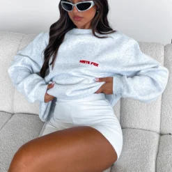 Love Club Oversized Sweater Grey Marle -Cheap Vog Unique Store LOVE CLUB SWEAT 23.02.23 001