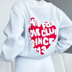 Love Club Oversized Sweater Grey Marle