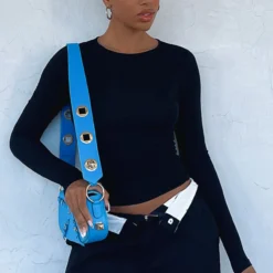 Only For Tonight Long Sleeve Top Black