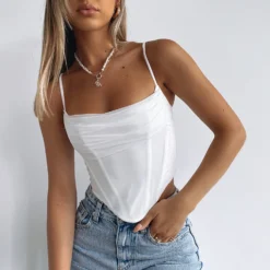 Out Of Focus Bustier White