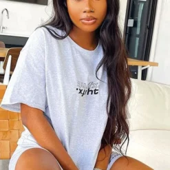 Catching Feelings Tee Grey Marle -Cheap Vog Unique Store PrettiSusu