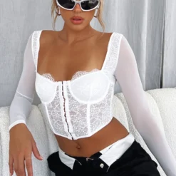 She's Magic Long Sleeve Lace Bustier White -Cheap Vog Unique Store SHE S MAGIC LONGSLEEVE BUSTIER 211222 04 scaled