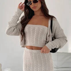 Curious Heart Knit Cardigan Oat -Cheap Vog Unique Store SMALL TALK KNIT CROP YOU RE SO GOLDEN KNIT SKIRT CURIOUS HEART CARDIGAN 31.05.23 02