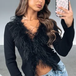 The Night Is Young Long Sleeve Top Black